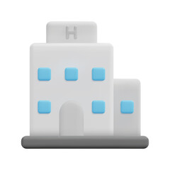 3d hotel icon vector. Isolated on white background. 3d building and architecture concept. Cartoon minimal style. 3d house icon vector render illustration.