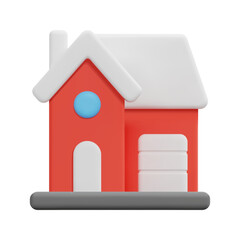 3d villa icon vector. Isolated on white background. 3d building and architecture concept. Cartoon minimal style. 3d house icon vector render illustration.
