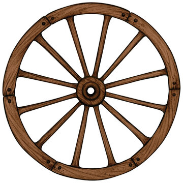 Watercolor country wagon wheel