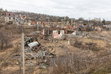 Bohorodichne in Donetsk Oblast that have been destroyed by Russians.