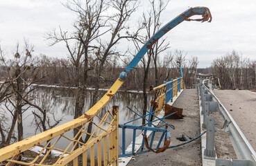 Ruined bridge in Bogorodichne. Donetsk reg.
