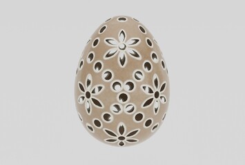 Easter egg 3d rendering on white background minimal 3d illustration