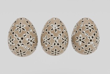 Easter egg 3d rendering on white background minimal 3d illustration