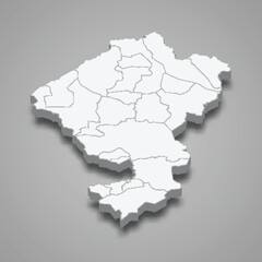 Obraz premium 3d isometric map of Comayagua is a province of Honduras