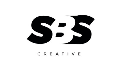 SBS letters negative space logo design. creative typography monogram vector