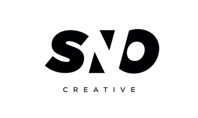 SNO letters negative space logo design. creative typography monogram vector