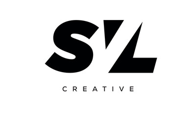 SVL letters negative space logo design. creative typography monogram vector