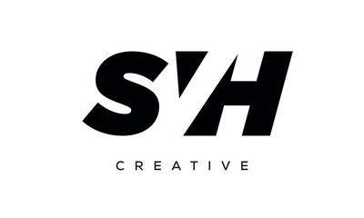 SVH letters negative space logo design. creative typography monogram vector