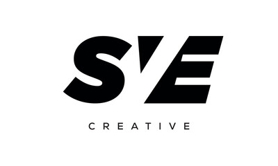 SVE letters negative space logo design. creative typography monogram vector