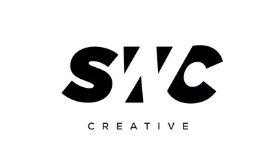 Obraz na płótnie Canvas SWC letters negative space logo design. creative typography monogram vector