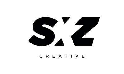 SXZ letters negative space logo design. creative typography monogram vector