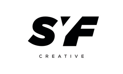 SYF letters negative space logo design. creative typography monogram vector