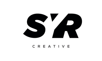 SYR letters negative space logo design. creative typography monogram vector