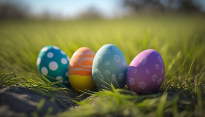 Springtime Easter decorations outdoors