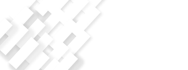 Fototapeta premium Abstract background with white and gray color technology modern background design . Geometric background with squares in bright light with soft shadows as pattern. Template for branding business .