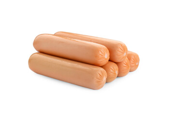 Fresh raw sausages isolated on white. Meat product