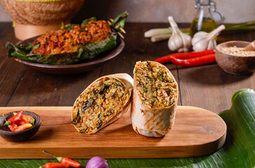 Chicken Rice Burrito in Indonesian style we call it 