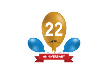 22th Anniversary celebration background. balloons Anniversary.