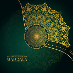 Luxury mandala golden color and background frame design