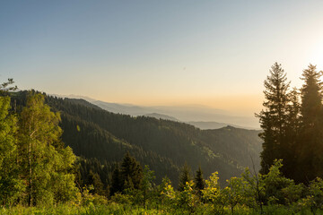 sunset in the mountains