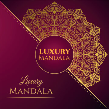 Luxury ornamental mandala gold and colorful background design. luxury mandala for wedding invitation, card, book cover