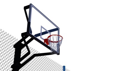 3d rendering Illustration Professional basketball court  with white background background