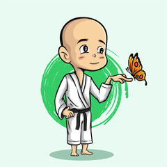 cartoon illustration of a person holding a sign