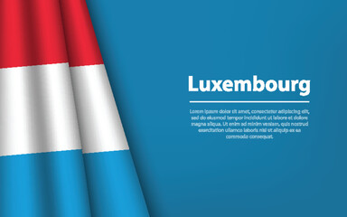 Wave flag of Luxembourg with copyspace background.