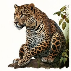 Fototapeta na wymiar leopard in front of white background