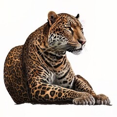 Obraz premium leopard in front of white background