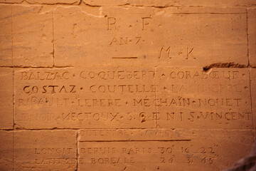 Fototapeta premium Lat/Long Graffiti, Philae Temple, Aswan Egypt