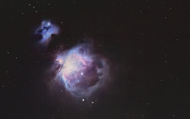 Orion Nebula M42 NGC 1976 with Running Man Nebula NGC 1977 Sh2-279 deep space photography