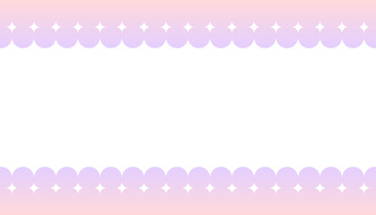 ゆめかわキラリ　ヘッダーフッターイラスト素材　16：9　ピンク色
