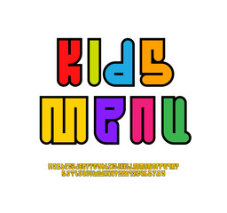 Abstract alphabet font, art typography letters and numbers, vector illustration 10EPS