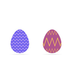 Set of beautiful Easter eggs. Holiday. Vector illustration.