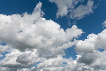 Beautiful Blue Sky. Cloudy. Use as a Background. Bright Sunny Day.