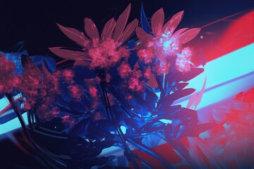 Abstract glowing blurred floral background. Generative AI