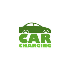 Electric car charge service icon for charging parking station isolated on white background