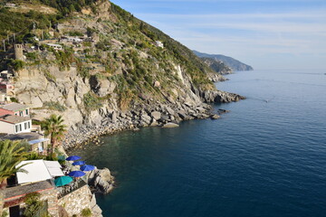 Côte des Cinque Terre, vu depuis le Castelo Doria à Vernazza