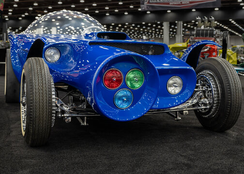 DETROIT, MI/USA - February 24, 2023: Original "Orbitron" / Ed Roth bubbletop car, at Detroit Autorama.