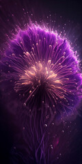 Dazzling Purple Fireworks Lighting Up the Night Sky in Stunning Detail