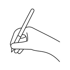 hand holding a pencil illustration