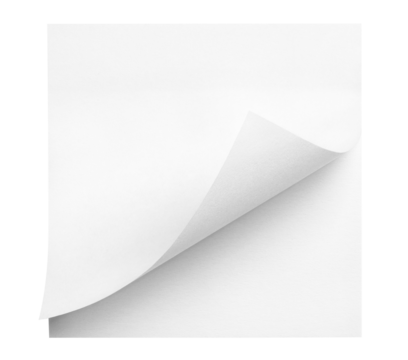 Square white sticky note paper pack, cut out