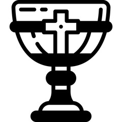 holy chalice solid line icon