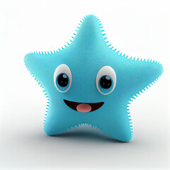 Cute cartoon starfish character. Generative AI