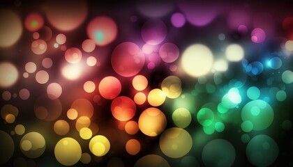 Wallpaper with a glamorous abstract multicolored bokeh background. Generative AI