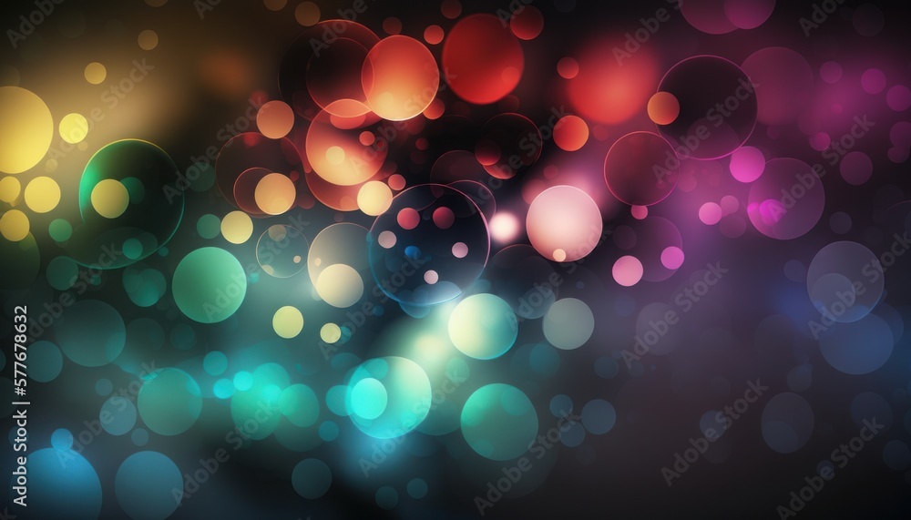 Poster wallpaper with a glamorous abstract spectral bokeh background. generative ai