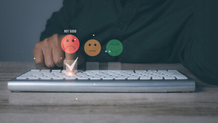 Customer satisfaction experience. Unhappy Businessman Client with Sadness.