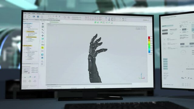 Computer machining technology developing the electronic prosthetic limbs. Computer electronics machining program constructing a prototype. Computer electronics machining software assembling robot hand