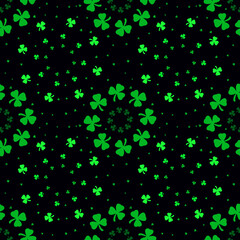 Fototapeta na wymiar Seamless clover pattern. St. Patrick's Day. Good luck!